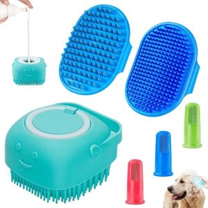 3PCS Dog Bath Shampoo Scrubber Brush