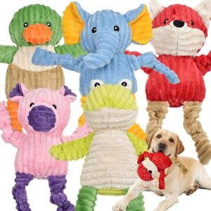 5 Pack Stuffed Squeaky Dog Toys