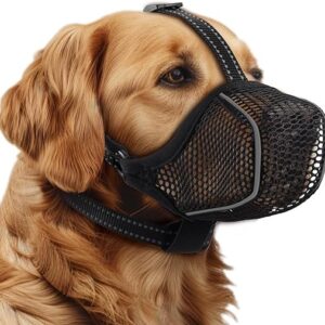 Adjustable Breathable Dog Muzzle with Collar