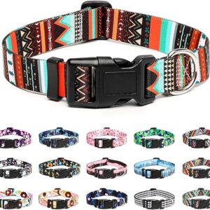 Adjustable Tribal Green Dog Collar