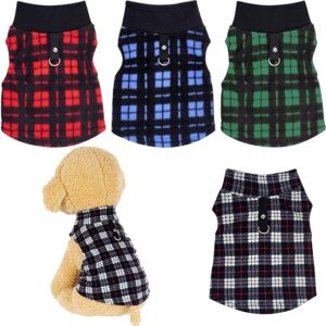 Buffalo Plaid Dog Sweaters with Leash