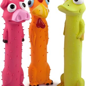 CHIWAVA 3 Pack Squeaky Latex Dog Toys