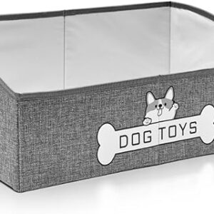 Collapsible Dog Toy Basket - Grey