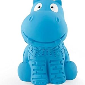 Indestructible Squeaky Dog Toy, Blue Hippo