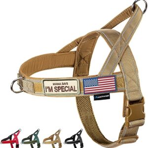 No Pull Reflective Dog Harness, Brown