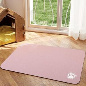 Pink Pet Feeding Mat, Absorbent & Easy-to-Clean