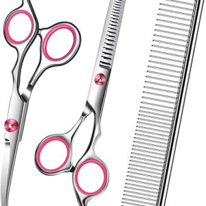 Pink Pet Grooming Scissors Set