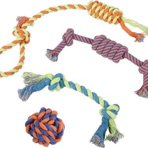 Set of 4 Cotton Dog Chew Ropes