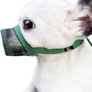 Soft Mesh Dog Muzzle, Barkless Green