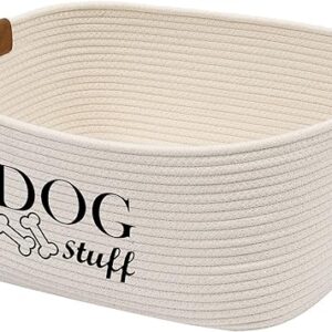 Square Dog Toy Storage Basket Beige