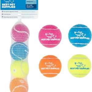 Squeaky Tennis Toys for Dogs, 4-Pack