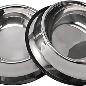 Stainless Steel Dog Bowl with Rubber Base