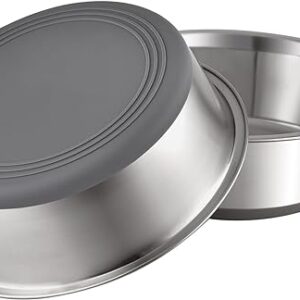 Stainless Steel Dog Bowls with Rubber Bottom