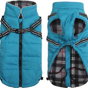 Waterproof Dog Winter Jacket with Harness