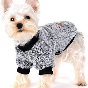 XXS Black Fleece Dog Sweater