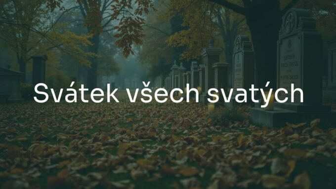 A peaceful cemetery with autumn leaves, candlelight, and a solemn atmosphere, realistic.