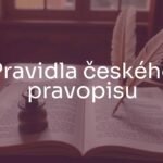 An open book with Czech text, quill pen and inkwell on a wooden desk, warm lighting, educational and classic vibe.